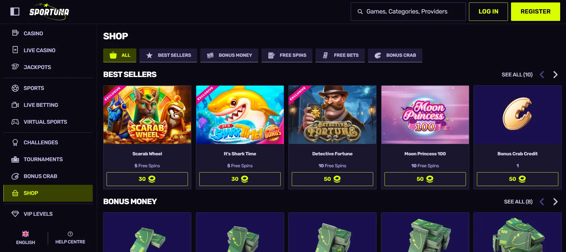 Negozio di Sportuna Casino
